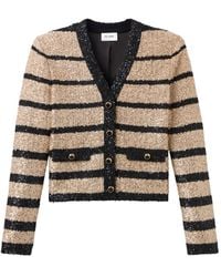St. John - Gestreifte Jacke mit Pailletten - Lyst