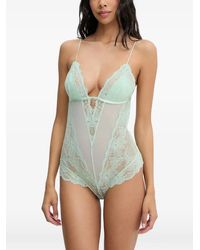 Patrizia Pepe - Lace-Panelled Sheer-Mesh Bodies - Lyst