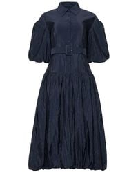 Cinq À Sept - Daliah Puff-Sleeve Belted Midi Dress - Lyst
