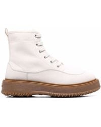 Hogan - Lace-Up Leather Boots - Lyst