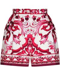 Dolce & Gabbana - Majolica-print Cotton Shorts - Lyst