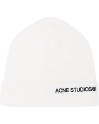 Acne Studios - Gerippte Beanie mit Logo-Stickerei - Lyst