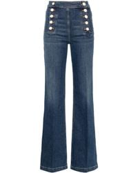 Elisabetta Franchi - Bootcut-Jeans mit hohem Bund - Lyst