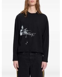 Ann Demeulemeester - Graphic-Print Long-Sleeve T-Shirt - Lyst