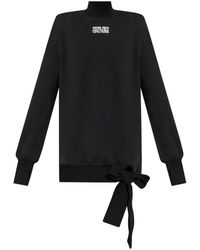 Versace Jeans Couture - Katoenen Mini-Jurk Met Logoprint - Lyst