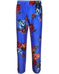 Vetements - Floral-Print Velvet Track Pants - Lyst