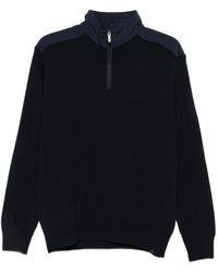 Paul & Shark - Quarter-Zip Panelled Sweater - Lyst