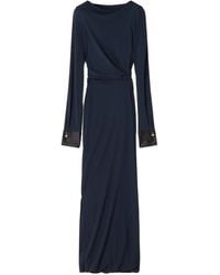 Lanvin - Maxi-Jurk Met Lange Mouwen En Knoopmanchetten - Lyst