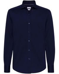 Brunello Cucinelli - スプレッドカラー シャツ - Lyst