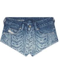 DIESEL - Trompe-L'Oeil Bouclé Shorts - Lyst