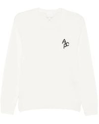 A.P.C. - Pullover Mit Logo-Stickerei - Lyst