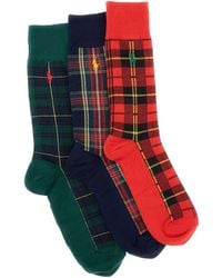 Polo Ralph Lauren - Pack de dos pares de calcetines a cuadros tartán - Lyst