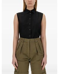 Aspesi - Sleeveless Silk Blend Shirt - Lyst