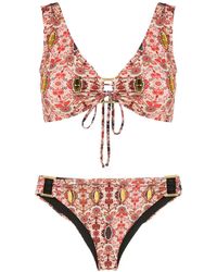 Amir Slama - Floral-Print V-Neck Bikini - Lyst