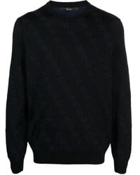 Billionaire - Monogram-Jacquard Knitted Jumper - Lyst