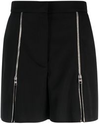 Alexander McQueen - Zip-Embellished Wool Shorts - Lyst