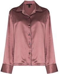 Kiki de Montparnasse - Piped-trim Silk Pajama Shirt - Lyst