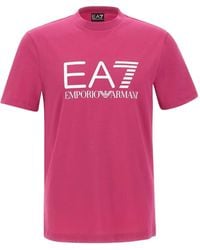 EA7 - Logo Print Crew Neck T-Shirt - Lyst