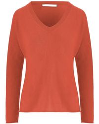 Allude - Gerippter Pullover Mit V-Ausschnitt - Lyst