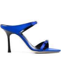 Victoria Beckham - Double-Strap Satin Sandals - Lyst