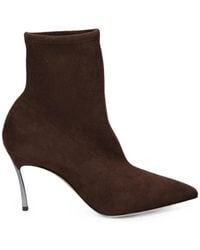 Casadei - Pointed-Toe Sock-Style Ankle Boots - Lyst