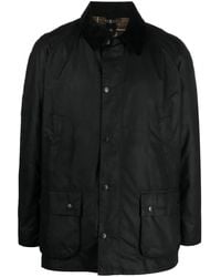 Barbour - Waxed Cotton Jacket With Velvet Collar - Lyst