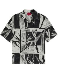 HUGO - Floral-Print Short-Sleeve Shirt - Lyst