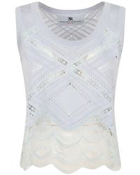 Ermanno Scervino - Lace-Panelled Pointelle-Knit Top - Lyst