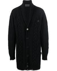 Philipp Plein - ダメージ ケーブルニット カーディガン - Lyst