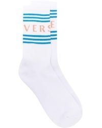 Versace - 90s Vintage-logo Ribbed Socks - Lyst