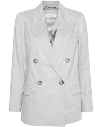 Peserico - Double-breasted Blazer - Lyst