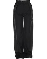 Lardini - Pleated Wide-Leg Trousers - Lyst