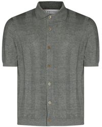 Brunello Cucinelli - Ribbed-Knit Short-Sleeve Shirt - Lyst