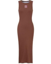 Marni - Vestido midi con parche del logo - Lyst