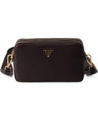 Prada - Small Double-Zipped Leather Cross Body Bag - Lyst