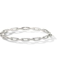 David Yurman - 18kt White Gold Stax Diamond Chain Link Bracelet - Lyst