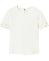 Twinset - Short-Sleeve Embellished Top - Lyst