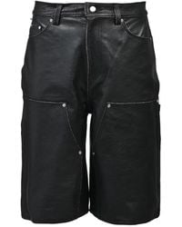 BREATH - Grungle Double-Knee Leather Shorts - Lyst