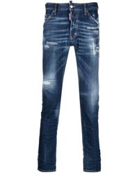 DSquared² - Slim-fit Ripped Denim Jeans - Lyst