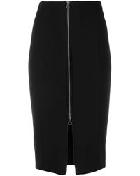 Pinko Front Zip Pencil Skirt - Black