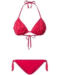 Twinset - Bikini Triangular Con Bordado Y Tanga - Lyst