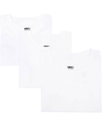 MM6 by Maison Martin Margiela - Set de tres camisetas de manga corta - Lyst