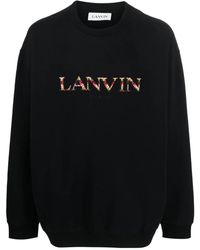 Lanvin - Sweatshirt Mit Logo-Stickerei - Lyst