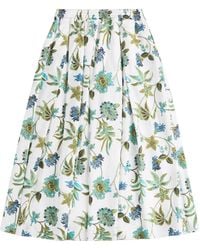 Fay - Floral-Print Midi Skirt - Lyst