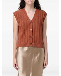 Max Mara - Ribbed-Knit Linen Gilet - Lyst