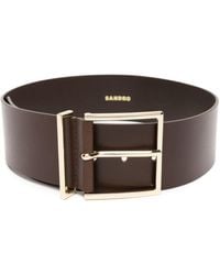 Sandro - Buckle-fastening Wide Leather Belt - Lyst