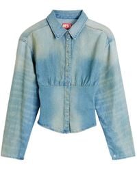 DIESEL - Denim Shirt With Sectioned-Design - Lyst