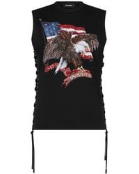 DSquared² - Lace-Up Embellished Tank Top - Lyst