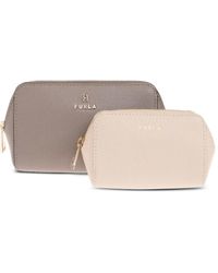 Furla - Trousse De Toilette En Cuir À Fermeture Zippée - Lyst