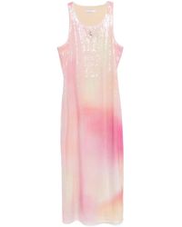 Patrizia Pepe - Robe Mi-Longue À Ornements De Sequins - Lyst